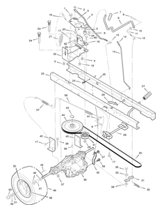 Motion Drive Diagram and Parts List for 385001X51A 2005 Briggs and Stratton Lawn Tractor
